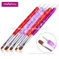2-ways 5pcs Acrylic UV Gel Nail Art Brush pen set and Dotting accessories.